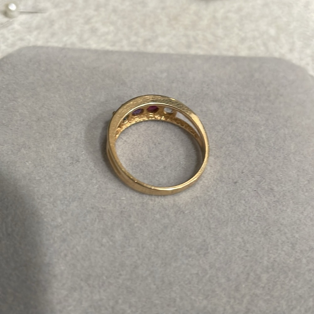 Vintage Multi Gemstone 10k Solid Yellow Gold "Mot… - image 3